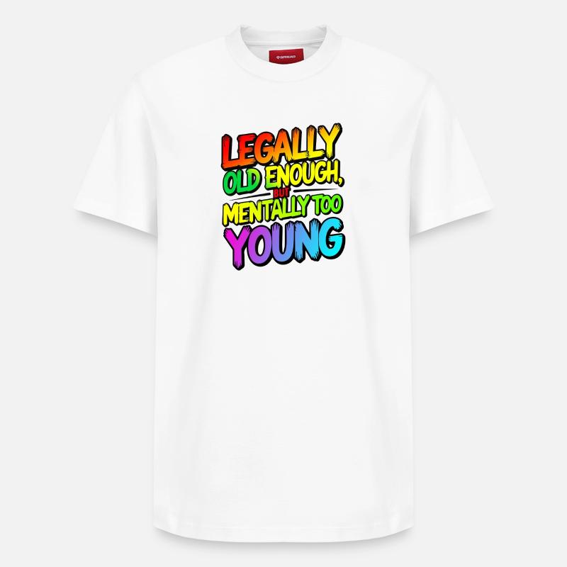 Legally old enough - Relaxed Unisex Supima Cotton T-Shirt – von SPREAD - Weiß