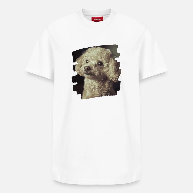 Caniche - T-shirt unisexe décontracté en coton Supima – de SPREAD - blanc