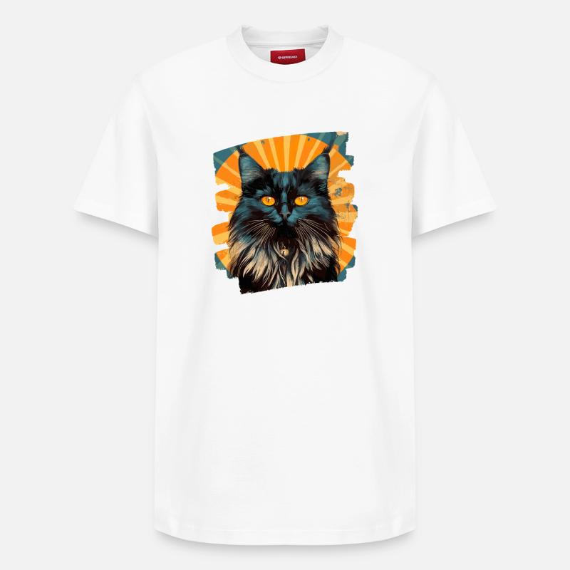 Maine coon - T-shirt unisexe décontracté en coton Supima – de SPREAD - blanc