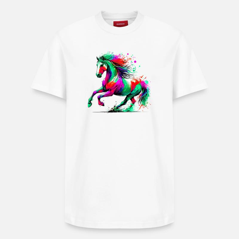 Cheval - T-shirt unisexe décontracté en coton Supima – de SPREAD - blanc