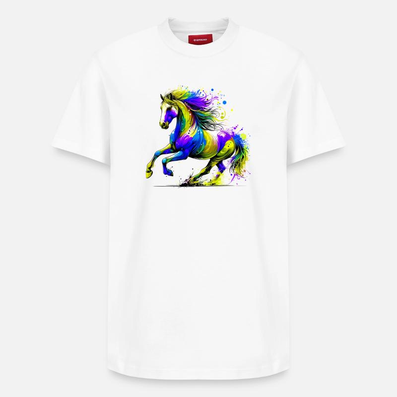 Cheval - T-shirt unisexe décontracté en coton Supima – de SPREAD - blanc