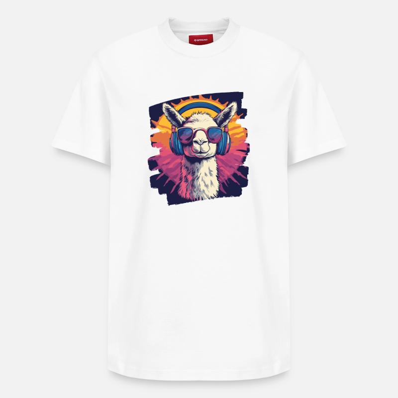 Casque Llama - T-shirt unisexe décontracté en coton Supima – de SPREAD - blanc