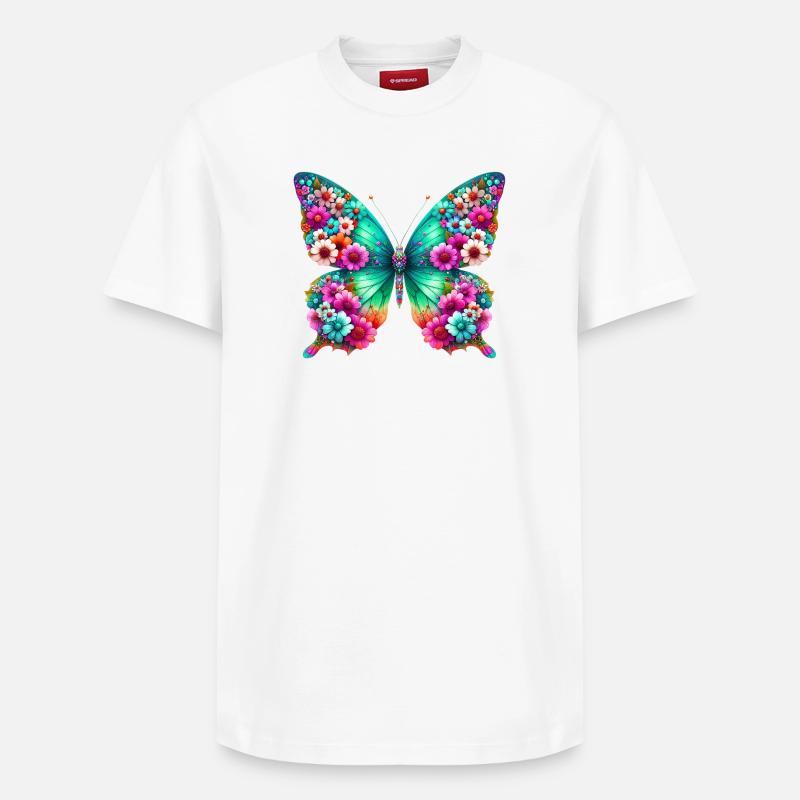 Papillon - T-shirt unisexe décontracté en coton Supima – de SPREAD - blanc