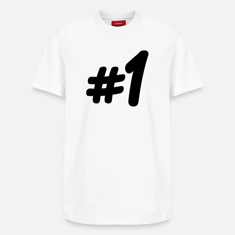 Numéro 1 # - T-shirt unisexe décontracté en coton Supima – de SPREAD - blanc