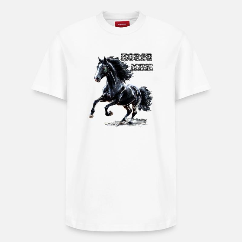 Cavalier - Etalon - T-shirt unisexe décontracté en coton Supima – de SPREAD - blanc