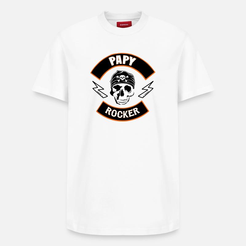 Papy rocker - T-shirt unisexe décontracté en coton Supima – de SPREAD - blanc