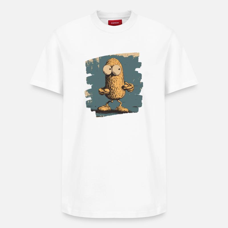 Erdnuss - Relaxed Unisex Supima Cotton T-Shirt – von SPREAD - Weiß