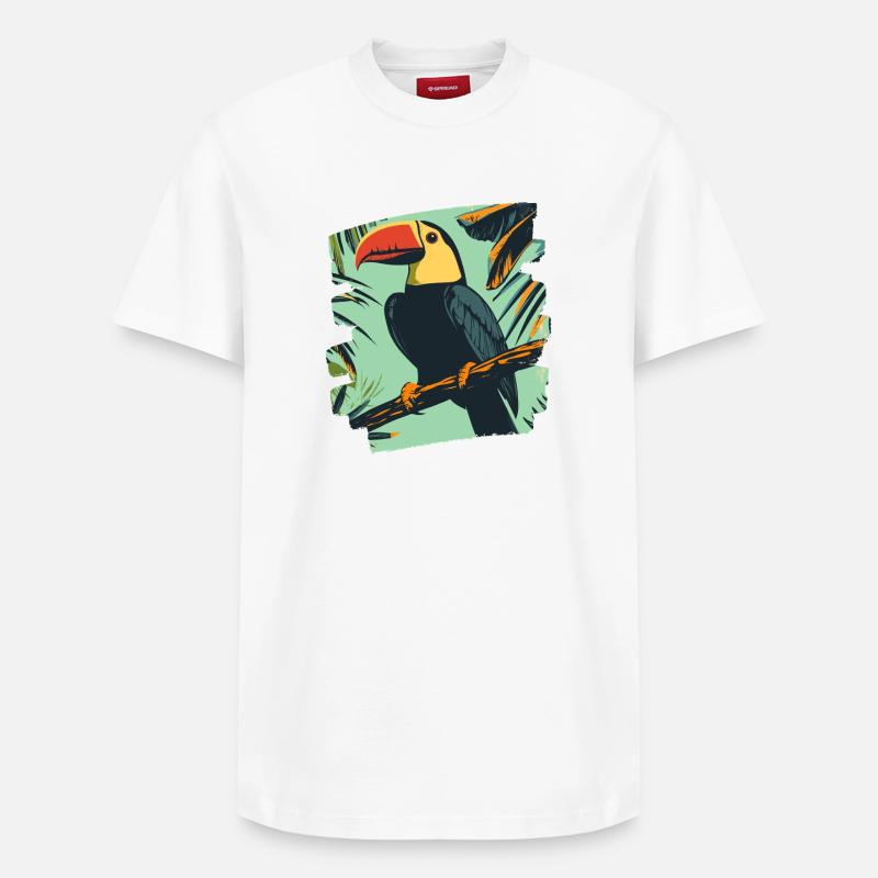 Toucan - Relaxed Unisex Supima Cotton T-Shirt – by SPREAD - white