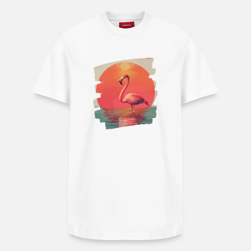 Flamant - T-shirt unisexe décontracté en coton Supima – de SPREAD - blanc