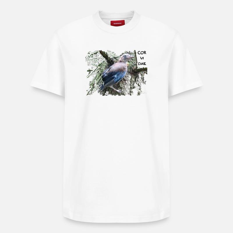 Corvidés geai - T-shirt unisexe décontracté en coton Supima – de SPREAD - blanc