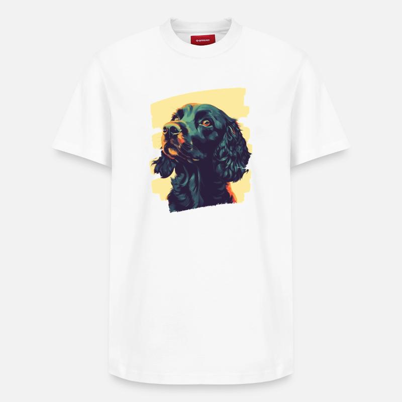 Cocker Spaniel - Relaxed Unisex Supima Cotton T-Shirt – von SPREAD - Weiß