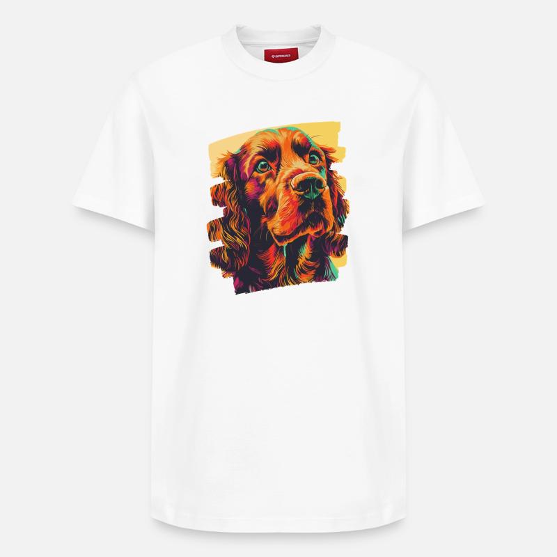 Cocker Spaniel - Relaxed Unisex Supima Cotton T-Shirt – by SPREAD - white