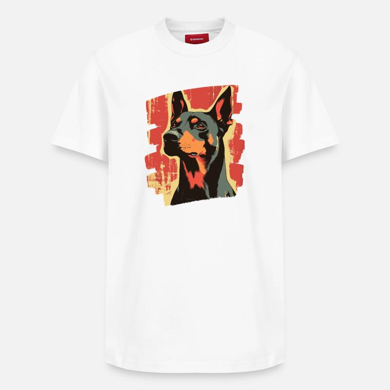 Dobermann - Relaxed Unisex Supima Cotton T-Shirt – von SPREAD - Weiß