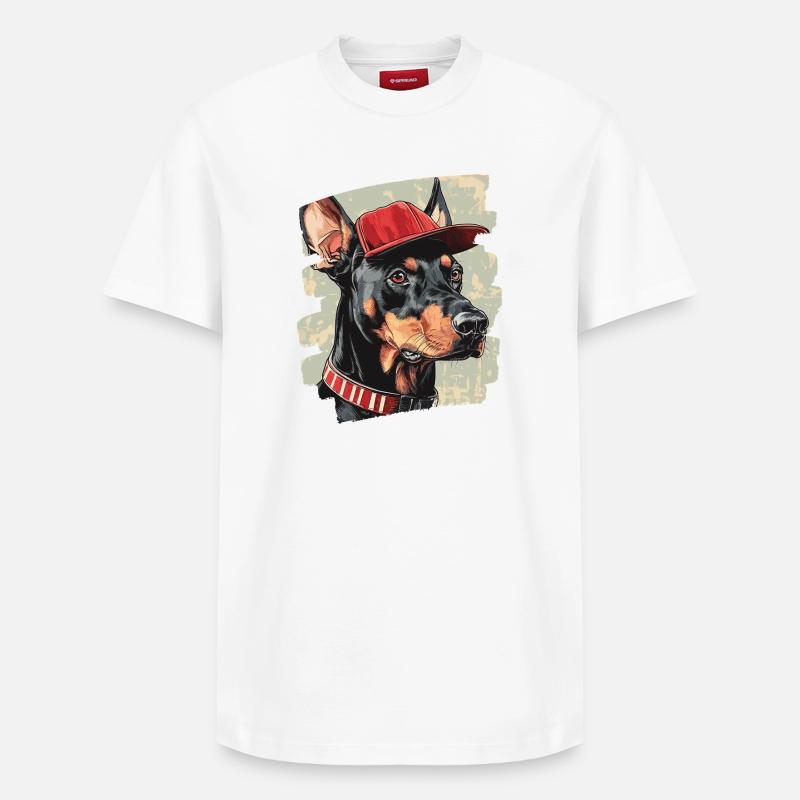 Dobermann - Relaxed Unisex Supima Cotton T-Shirt – von SPREAD - Weiß