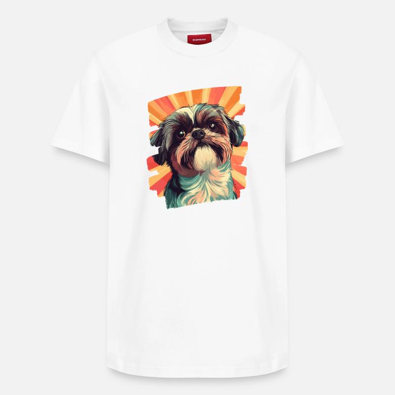Shih Tzu - T-shirt unisexe décontracté en coton Supima – de SPREAD - blanc