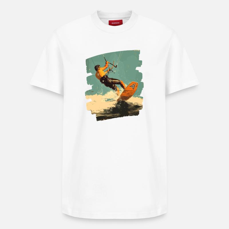 Kitesurfeurs - T-shirt unisexe décontracté en coton Supima – de SPREAD - blanc