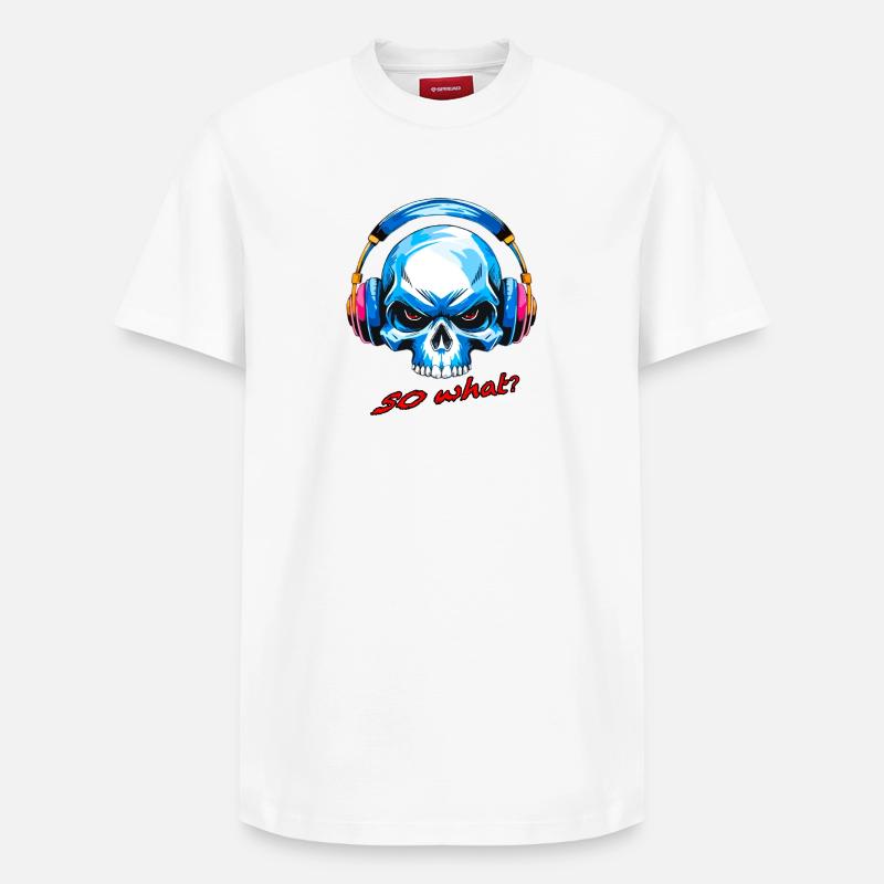 Schädel so what - Relaxed Unisex Supima Cotton T-Shirt – von SPREAD - Weiß