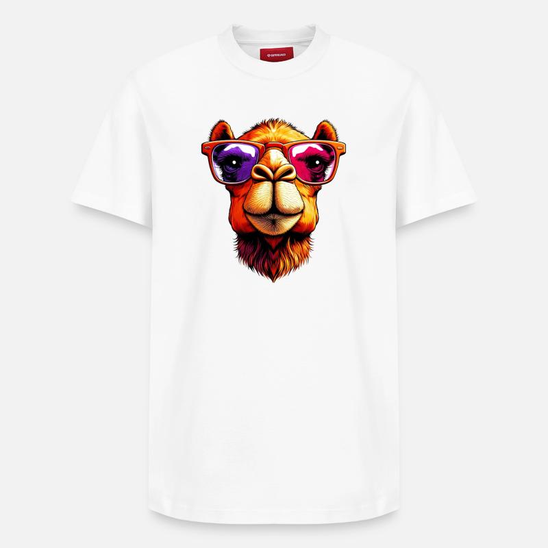 Kamel - Relaxed Unisex Supima Cotton T-Shirt – von SPREAD - Weiß