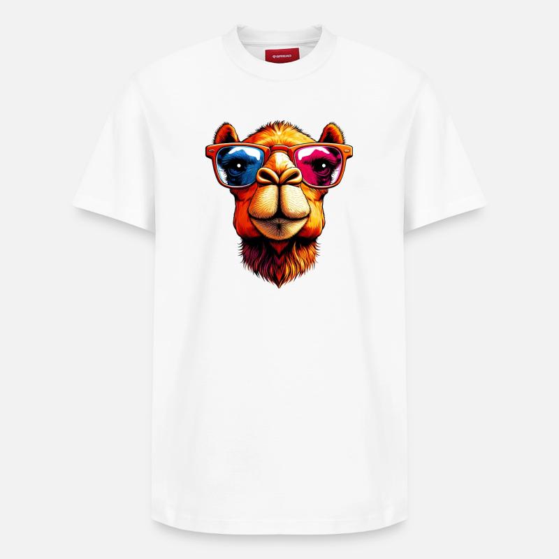 Kamel - Relaxed Unisex Supima Cotton T-Shirt – von SPREAD - Weiß