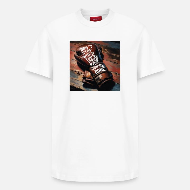 Kampfgeist auf Boxhandschuh - Relaxed Unisex Supima Cotton T-Shirt – von SPREAD - Weiß