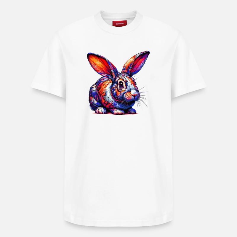 Lapin - T-shirt unisexe décontracté en coton Supima – de SPREAD - blanc