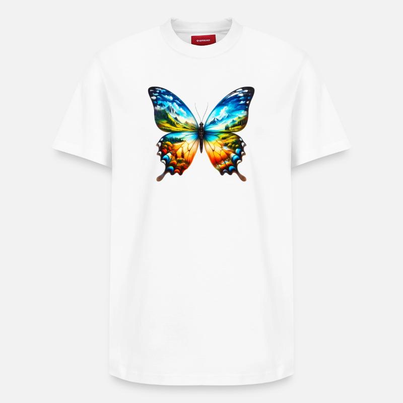 Papillon - T-shirt unisexe décontracté en coton Supima – de SPREAD - blanc