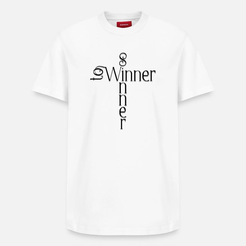 SinnertoWinner Design - T-shirt unisexe décontracté en coton Supima – de SPREAD - blanc