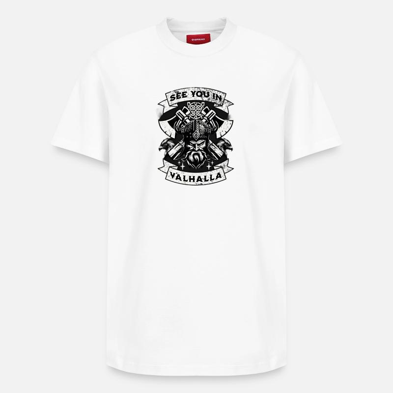 Vision du guerrier Valhalla - T-shirt unisexe décontracté en coton Supima – de SPREAD - blanc
