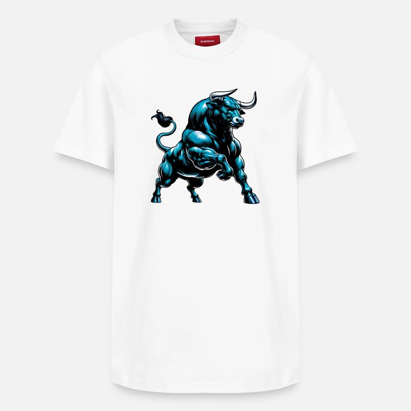 Taureau - T-shirt unisexe décontracté en coton Supima – de SPREAD - blanc