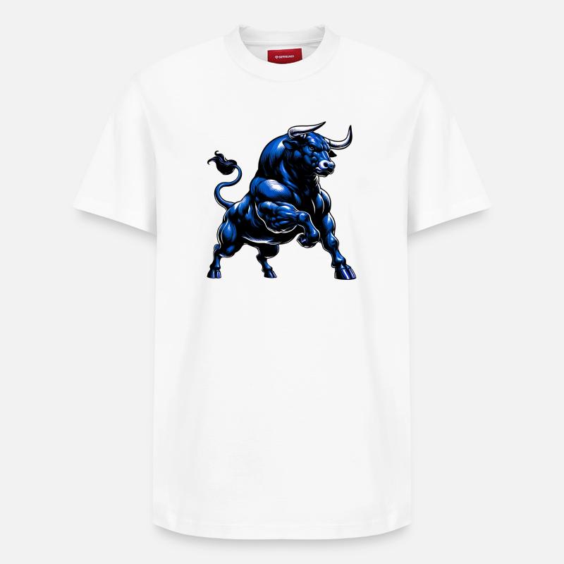 Taureau - T-shirt unisexe décontracté en coton Supima – de SPREAD - blanc