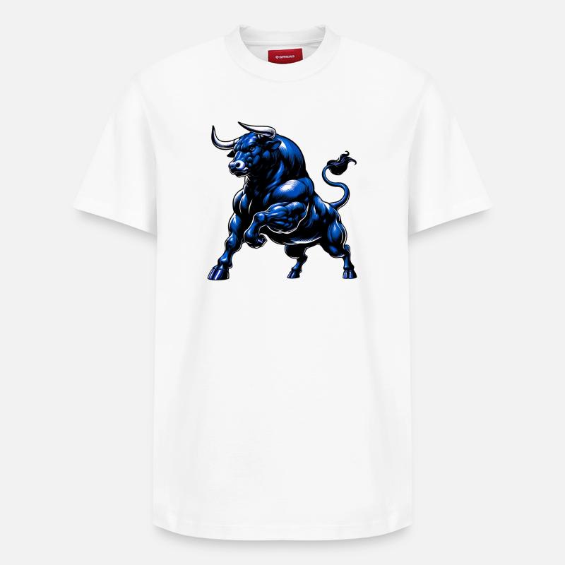 Stier - Relaxed Unisex Supima Cotton T-Shirt – von SPREAD - Weiß