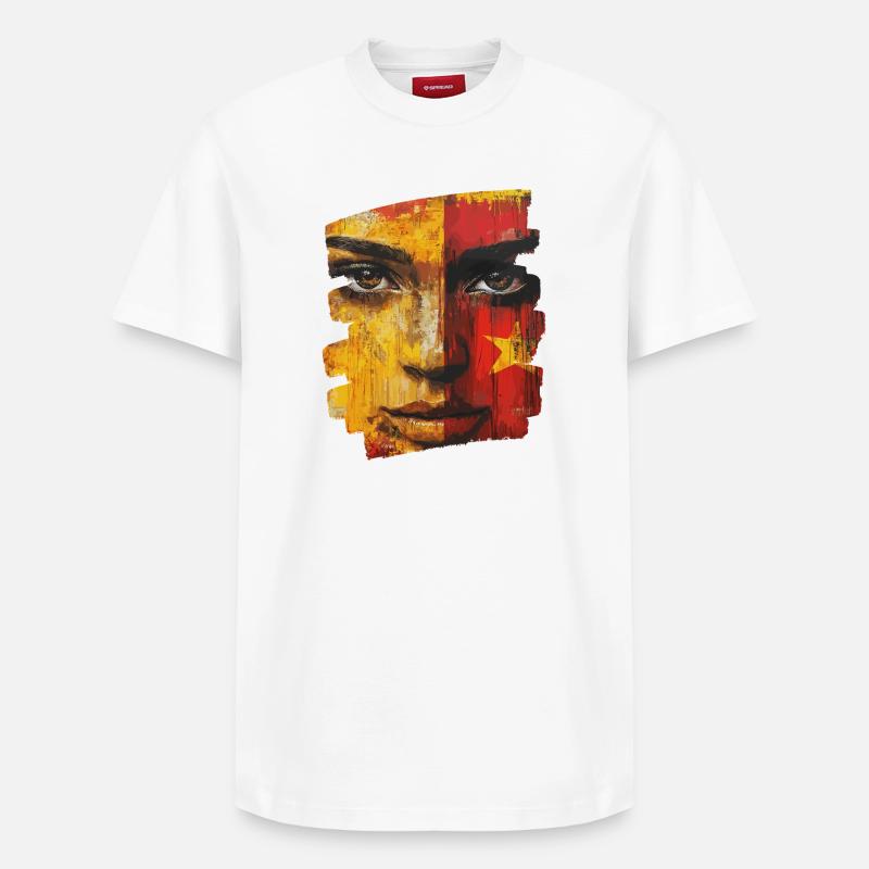 Drapeau espagnol Espagne - T-shirt unisexe décontracté en coton Supima – de SPREAD - blanc