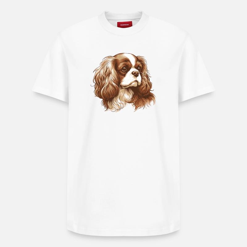 Cavalier King Charles Spaniel - T-shirt unisexe décontracté en coton Supima – de SPREAD - blanc
