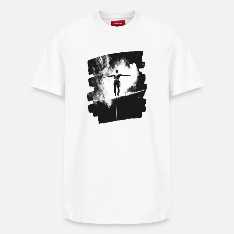 Slackline Slacklining Balance - T-shirt unisexe décontracté en coton Supima – de SPREAD - blanc