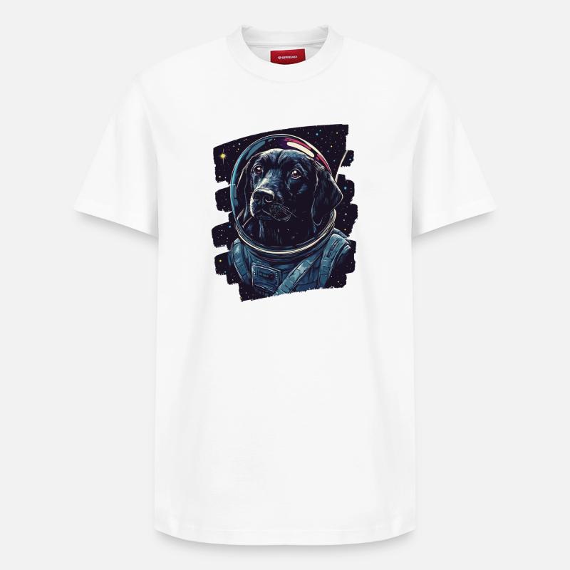 Astronaute du Labrador - T-shirt unisexe décontracté en coton Supima – de SPREAD - blanc