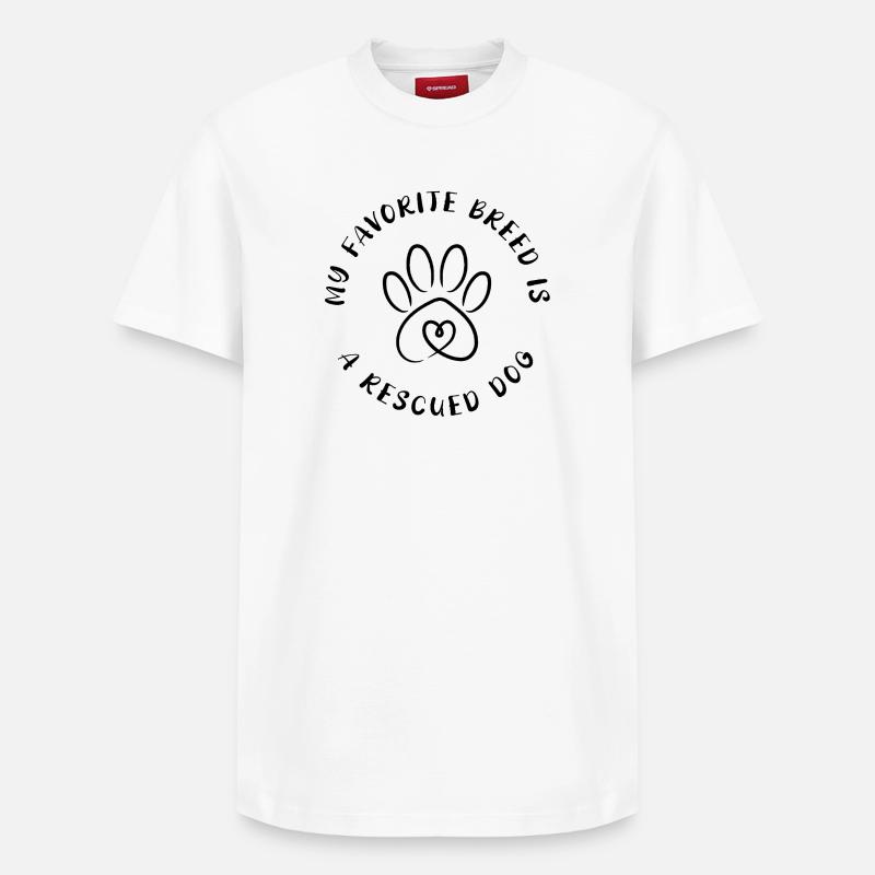 Race préférée ? Chien sauvé ! - T-shirt unisexe décontracté en coton Supima – de SPREAD - blanc