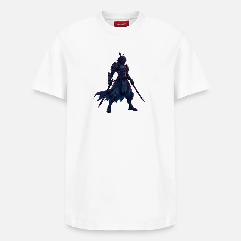 Cyber Samurai Krieger Illustration - Relaxed Unisex Supima Cotton T-Shirt – von SPREAD - Weiß