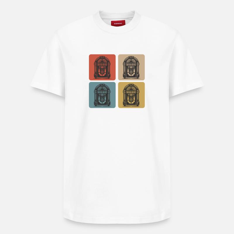 Retro Jukebox Style - Relaxed Unisex Supima Cotton T-Shirt – von SPREAD - Weiß