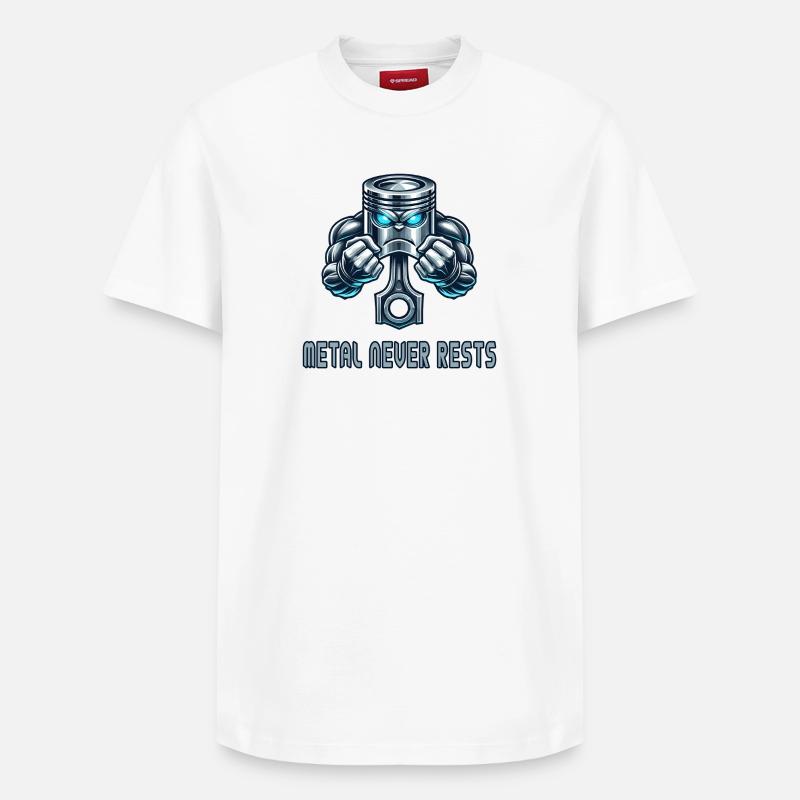 Conception de puissance du piston - T-shirt unisexe décontracté en coton Supima – de SPREAD - blanc