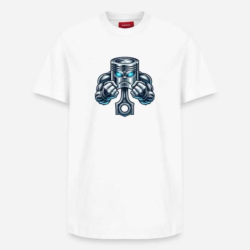 Conception du piston musculaire - T-shirt unisexe décontracté en coton Supima – de SPREAD - blanc