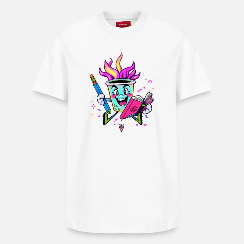 Coole Kaffeebecher - Relaxed Unisex Supima Cotton T-Shirt – von SPREAD - Weiß