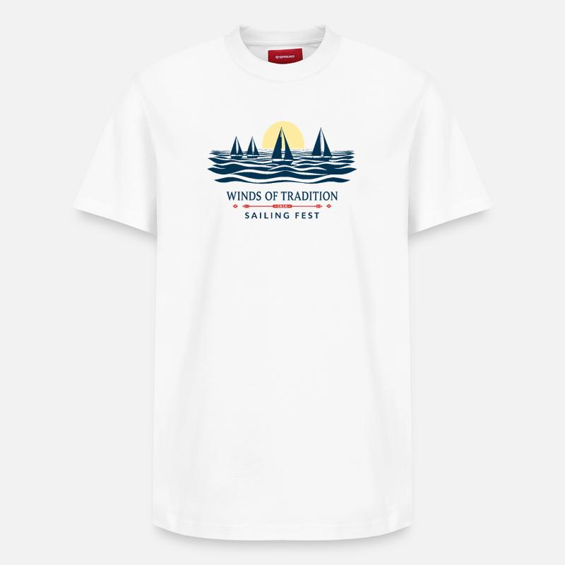 Sail Fest - T-shirt unisexe décontracté en coton Supima – de SPREAD - blanc