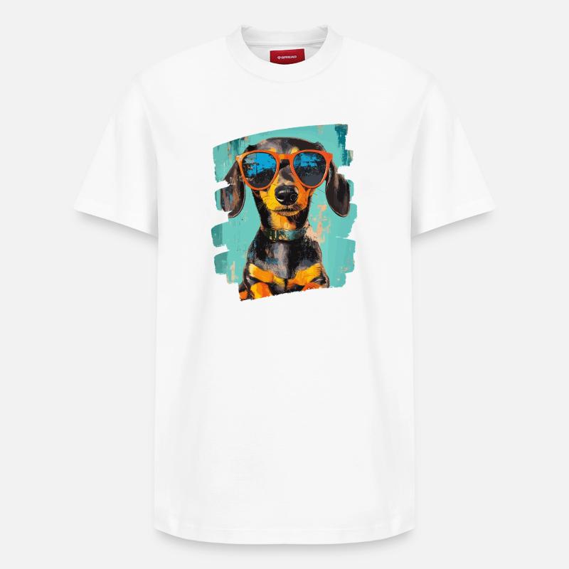 Dackel Dachshund - Relaxed Unisex Supima Cotton T-Shirt – von SPREAD - Weiß