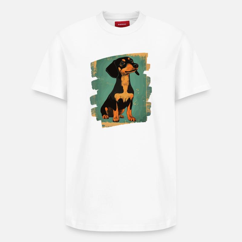 Teckel Dackel - T-shirt unisexe décontracté en coton Supima – de SPREAD - blanc
