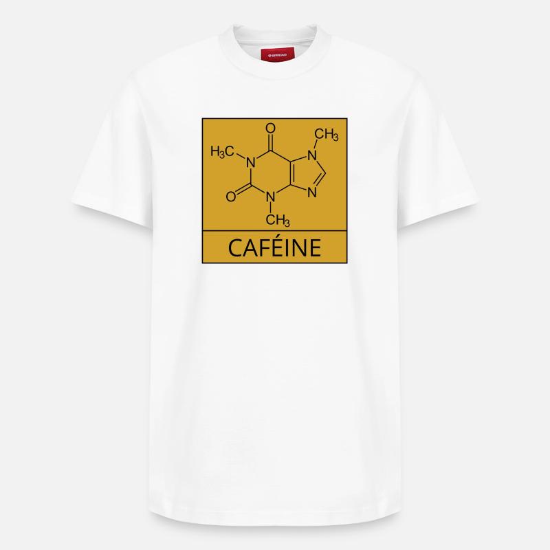 molécule de caféine - T-shirt unisexe décontracté en coton Supima – de SPREAD - blanc