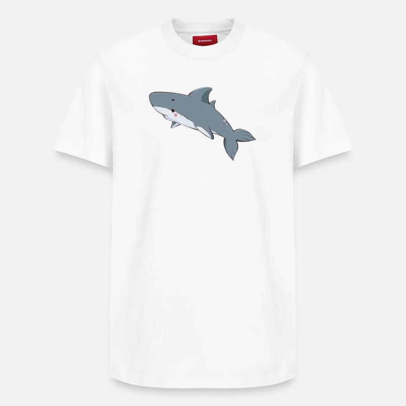Requin - T-shirt unisexe décontracté en coton Supima – de SPREAD - blanc