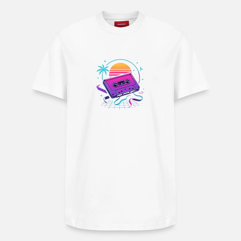 Vibrations rétro des mixtapes - T-shirt unisexe décontracté en coton Supima – de SPREAD - blanc
