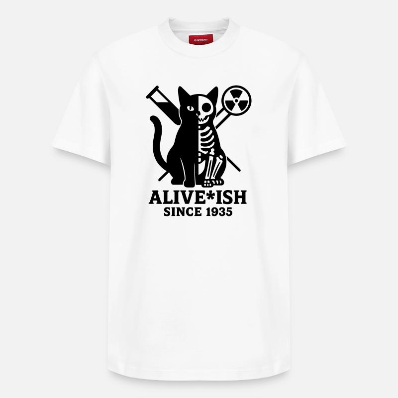 Le chat de Schrödinger - T-shirt unisexe décontracté en coton Supima – de SPREAD - blanc