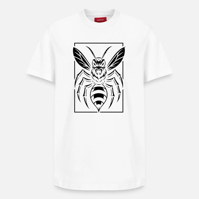 Stylized wasp - Relaxed Unisex Supima Cotton T-Shirt – by SPREAD - white