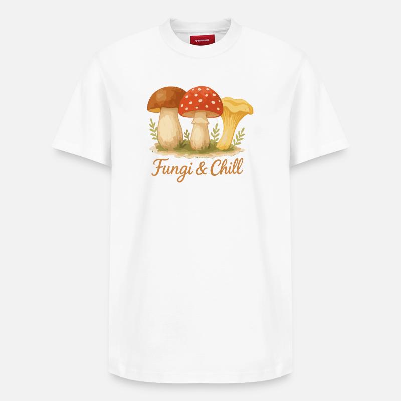 Champignons et froid - T-shirt unisexe décontracté en coton Supima – de SPREAD - blanc